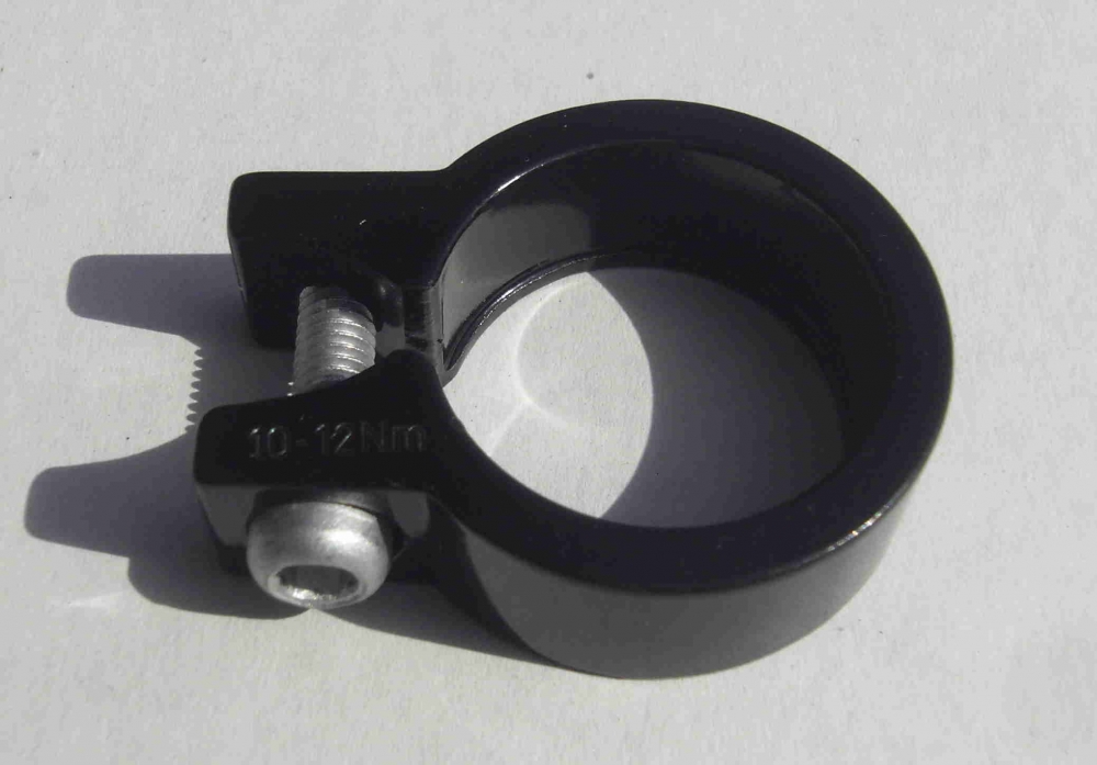 Abrazadera de tija de sillín 29,9 mm, aluminio negro