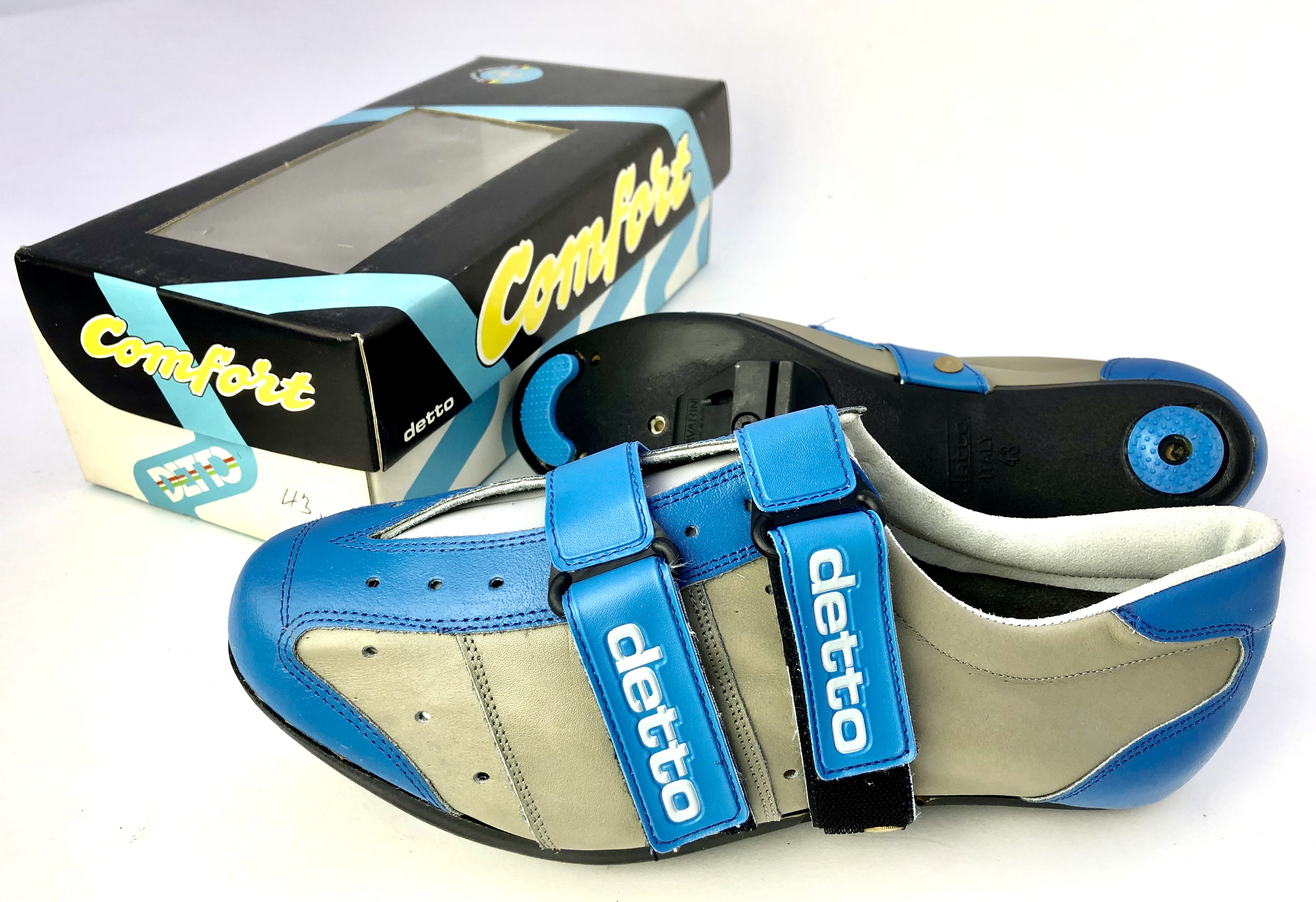 NOS Vintage Detto Pietro Mod. 230 Comfort azul Cycling Shoes Size 42