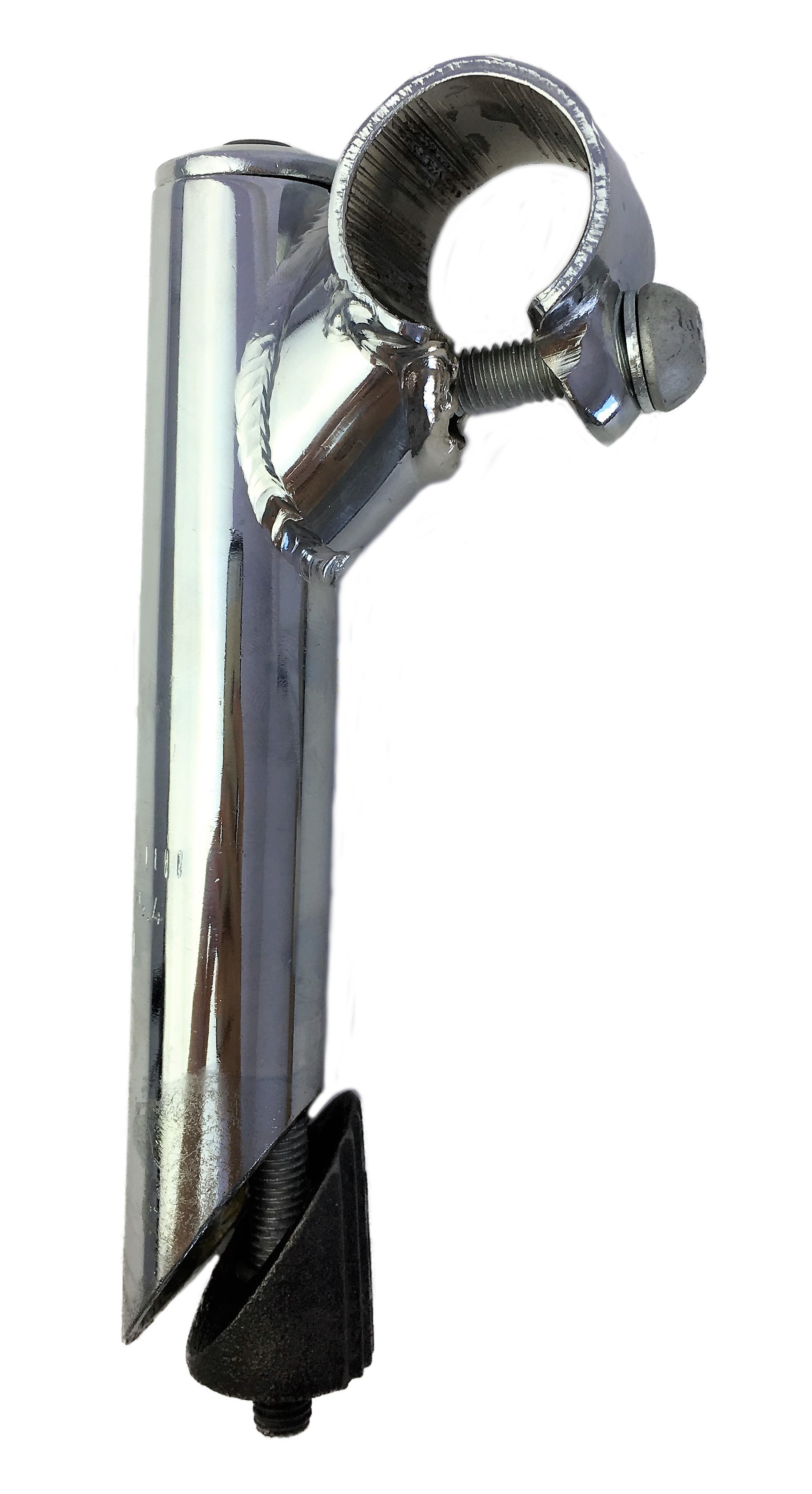 Tija del manillar 25,4 - 25,4, eje de acero con sujeción mediante 1 tornillo cromada Humpert Ergotec CV 101