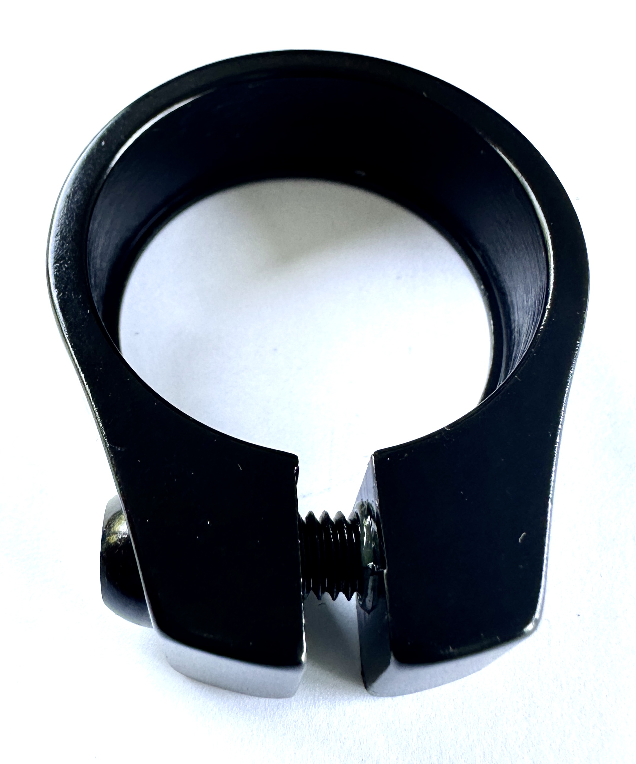 Abrazadera de tija de sillín 35 mm aluminio negro brillante