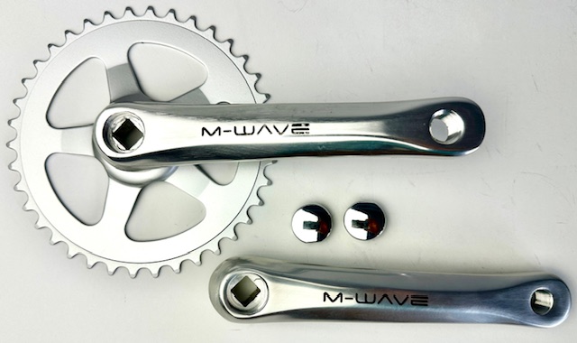 Juego de Bielas M-WAVE Monoplato para Eje Cuadrado JIS, 38 Dientes