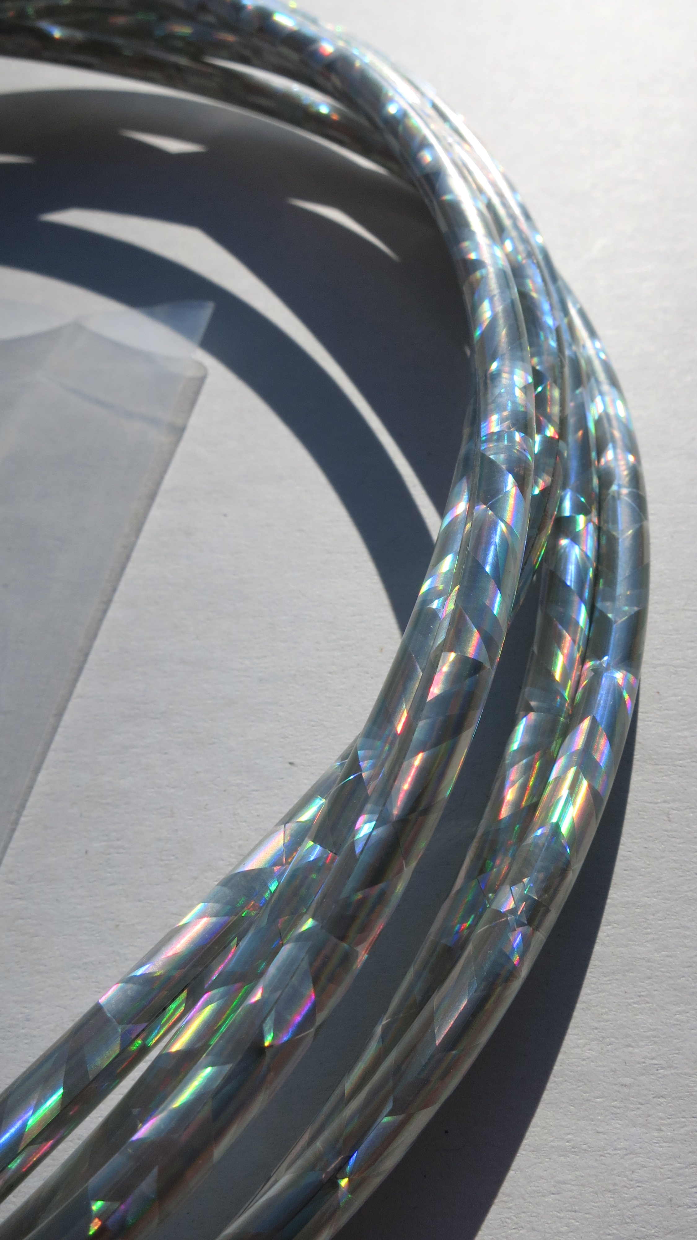 Cable exterior Bowden confeti brillante plateado metalizado
