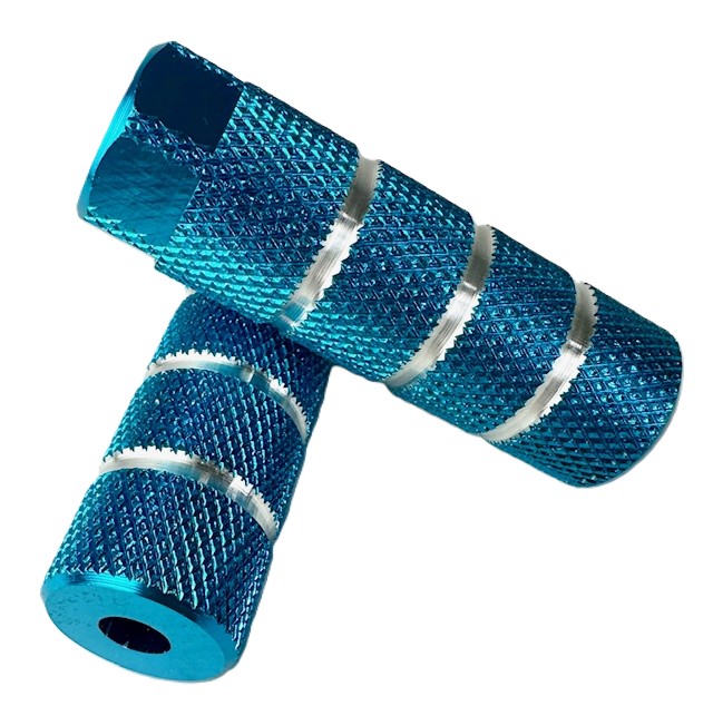 Pegs de aluminio para BMX / reposapiés M10 – Azul, para el eje delantero