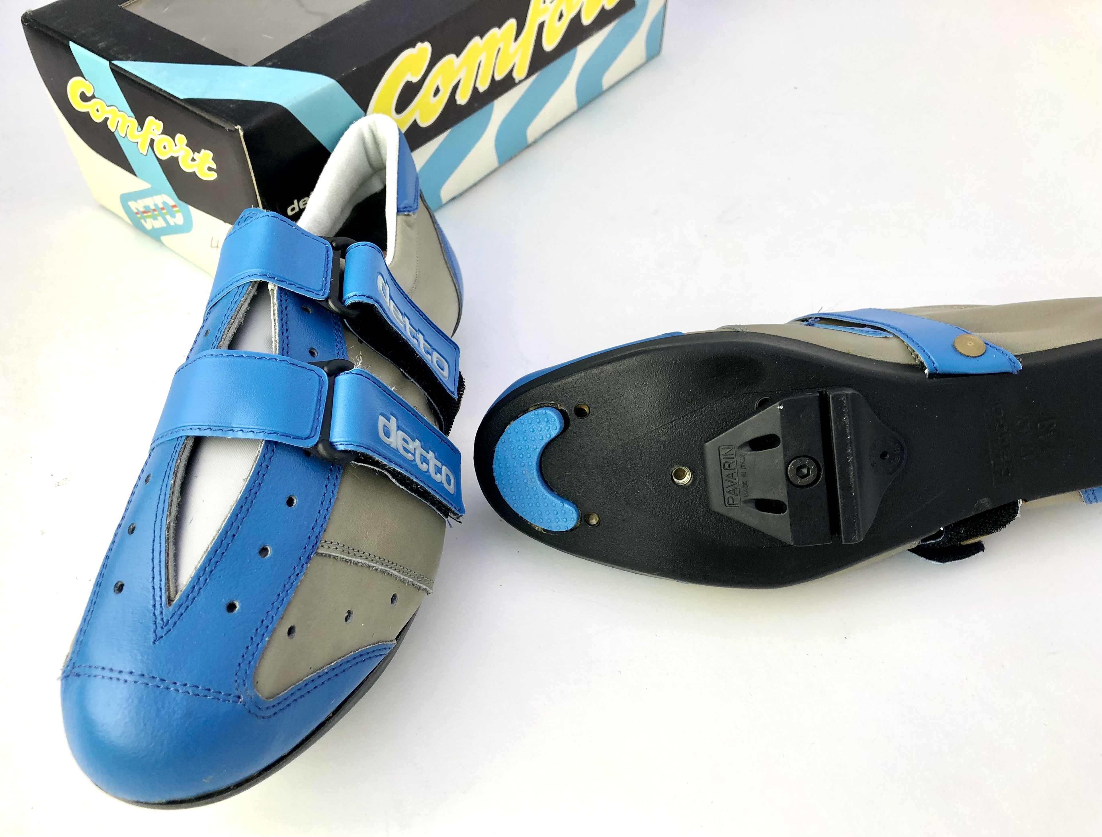 NOS Vintage Detto Pietro Mod. 230 Comfort azul Cycling Shoes Size 41