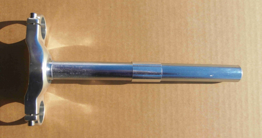 Puente de horquilla inferior con eje de 1 pulgada largo para horquilla de puente doble y adaptador para cabezales de horquilla 1 1/8