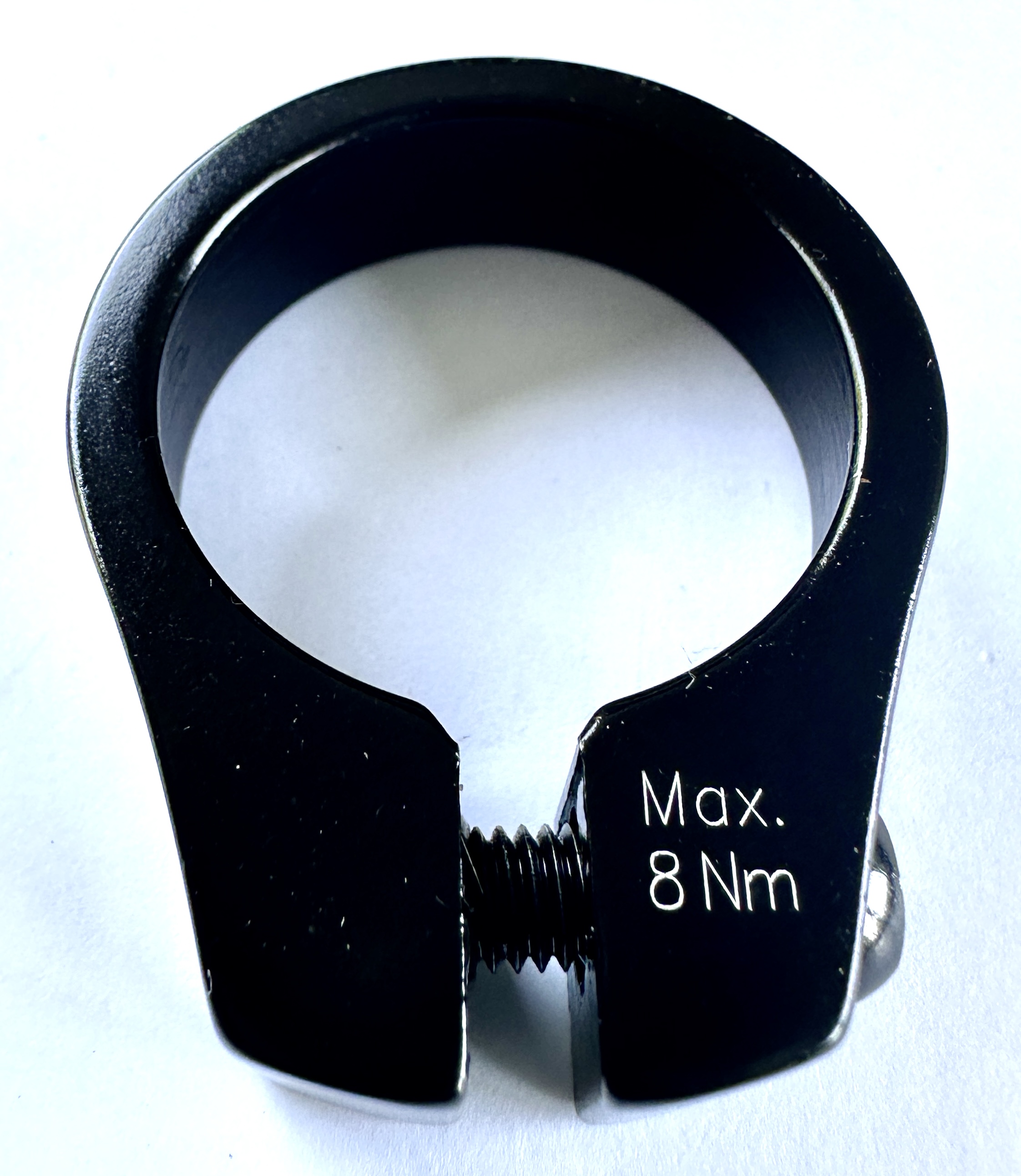 Abrazadera de tija de sillín 35 mm aluminio negro brillante
