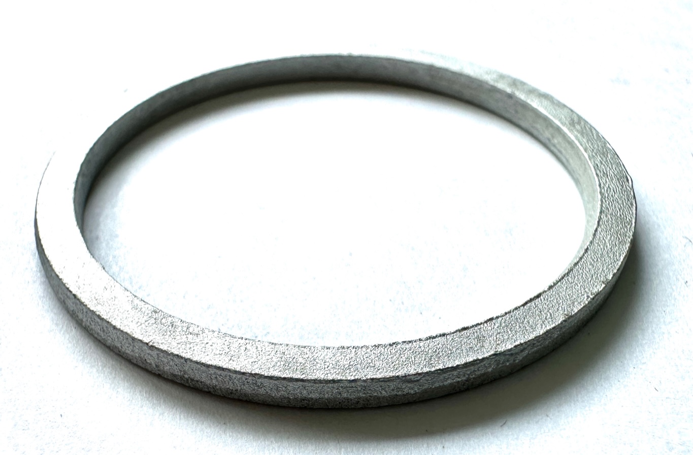 Anillo distanciador de aluminio Ø 35 mm, 2,5 mm de alto, plata