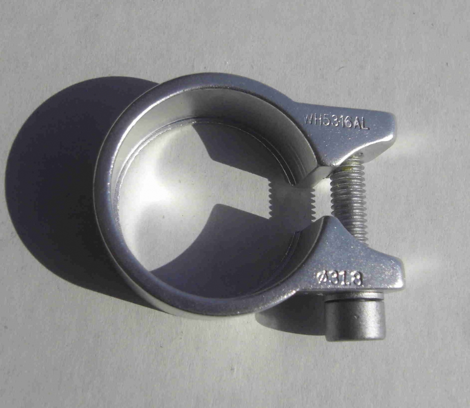 Abrazadera de tija de sillín 31,8 mm, aluminio pulido