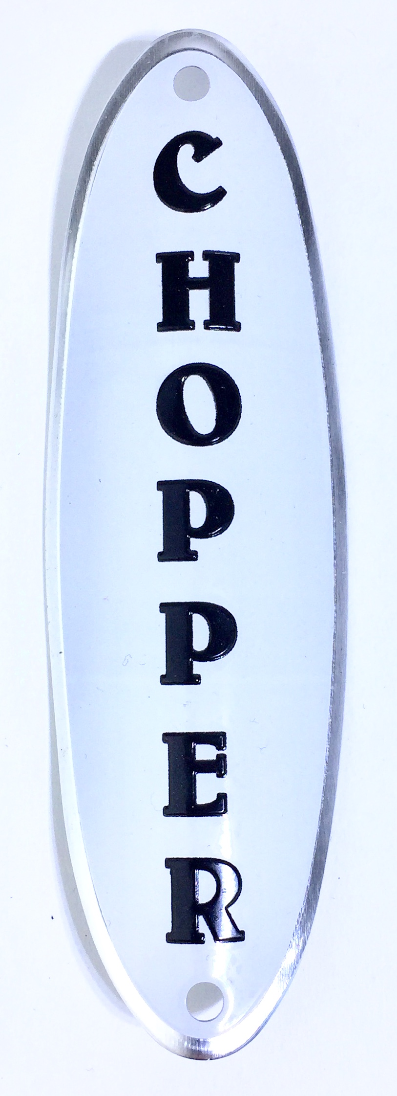 Placa de unidad de dirección Chopper ovalada en blanco