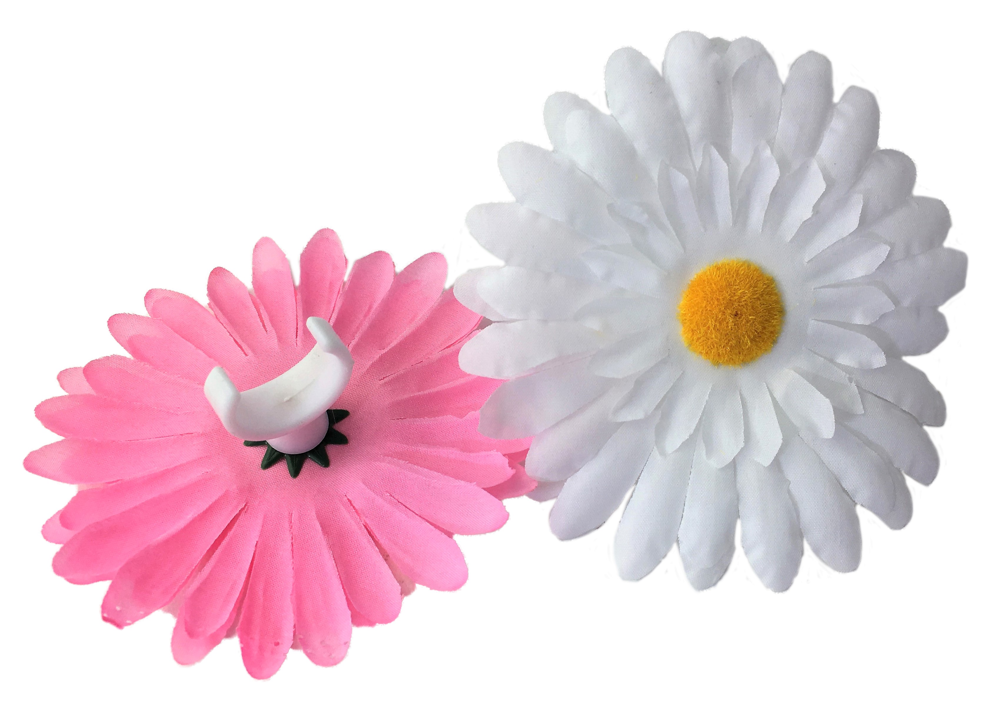 Flor para manillar Crisantemo en rosado y blanco