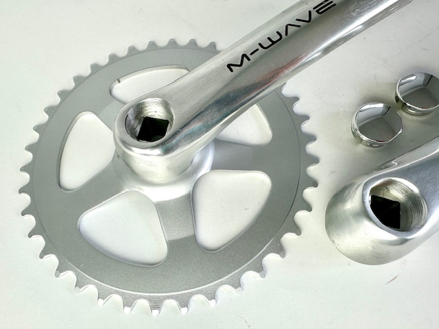 Juego de Bielas M-WAVE Monoplato para Eje Cuadrado JIS, 38 Dientes