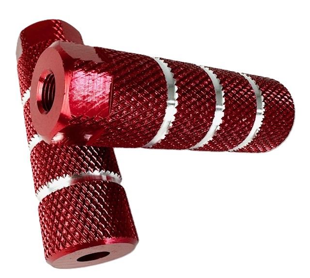 Pegs de aluminio para BMX / reposapiés M10 – Rojo, para el eje delantero