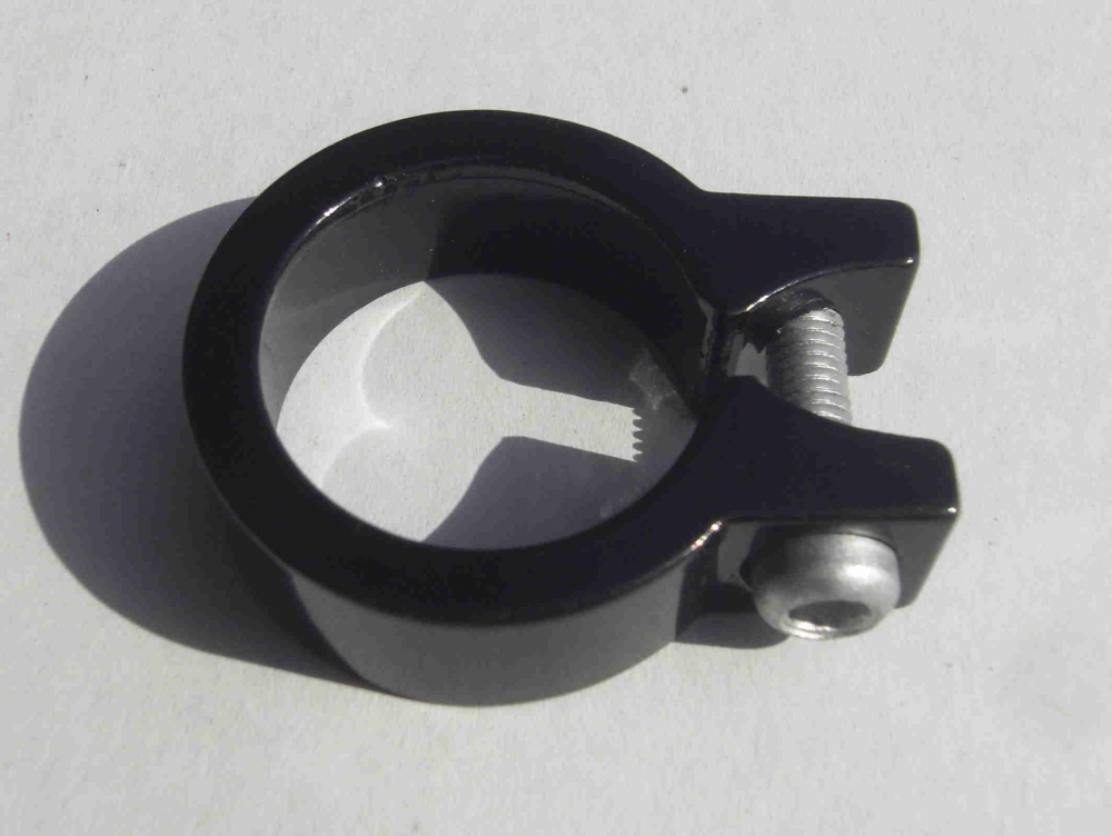 Abrazadera de tija de sillín 29,9 mm, aluminio negro